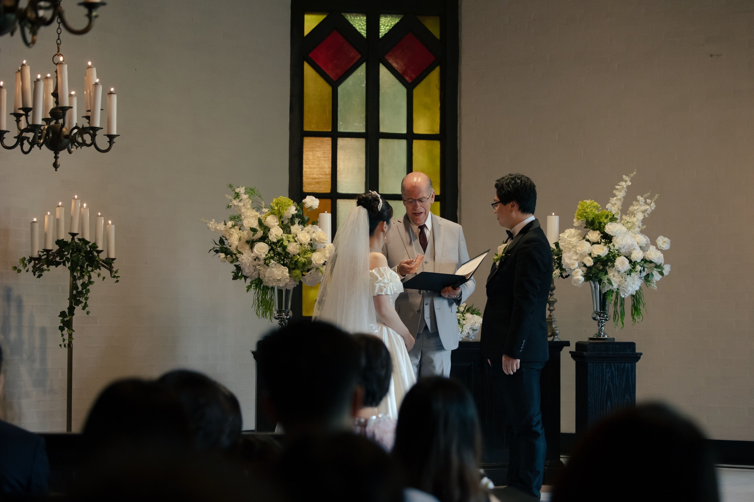 Close-up of the ring exchange during the ceremony