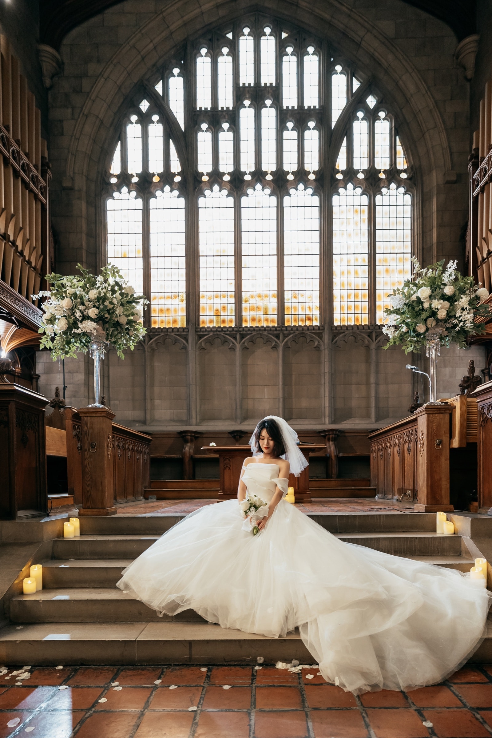 The recessional through the Gothic chapel
