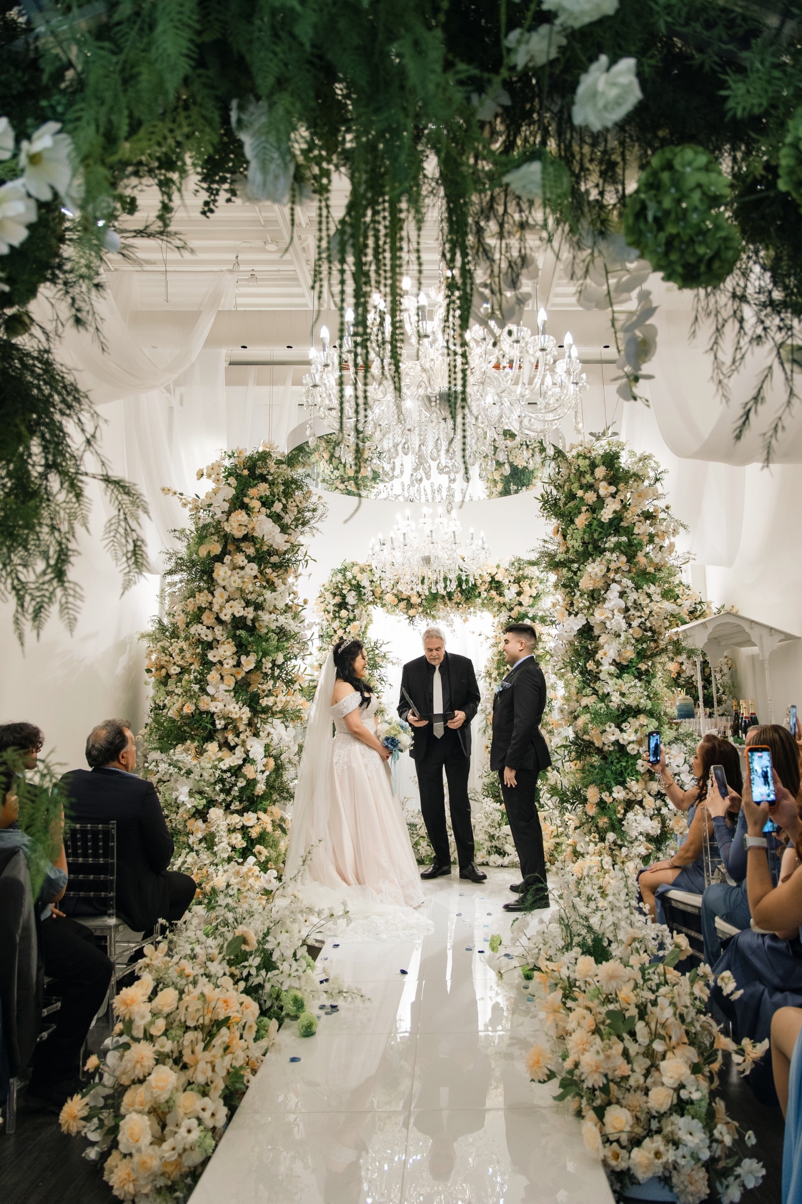 The intimate ceremony aisle