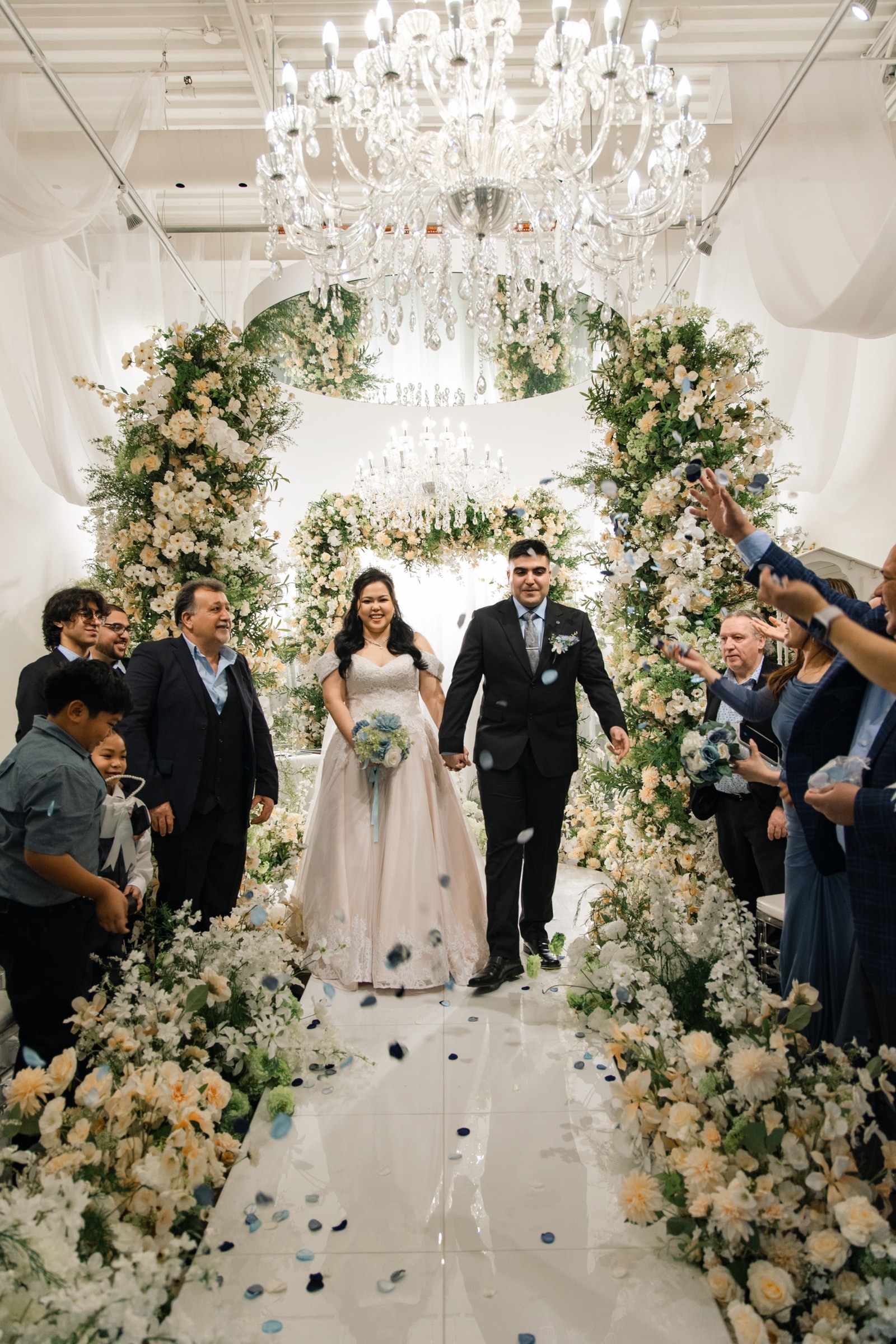 The recessional amid falling petals