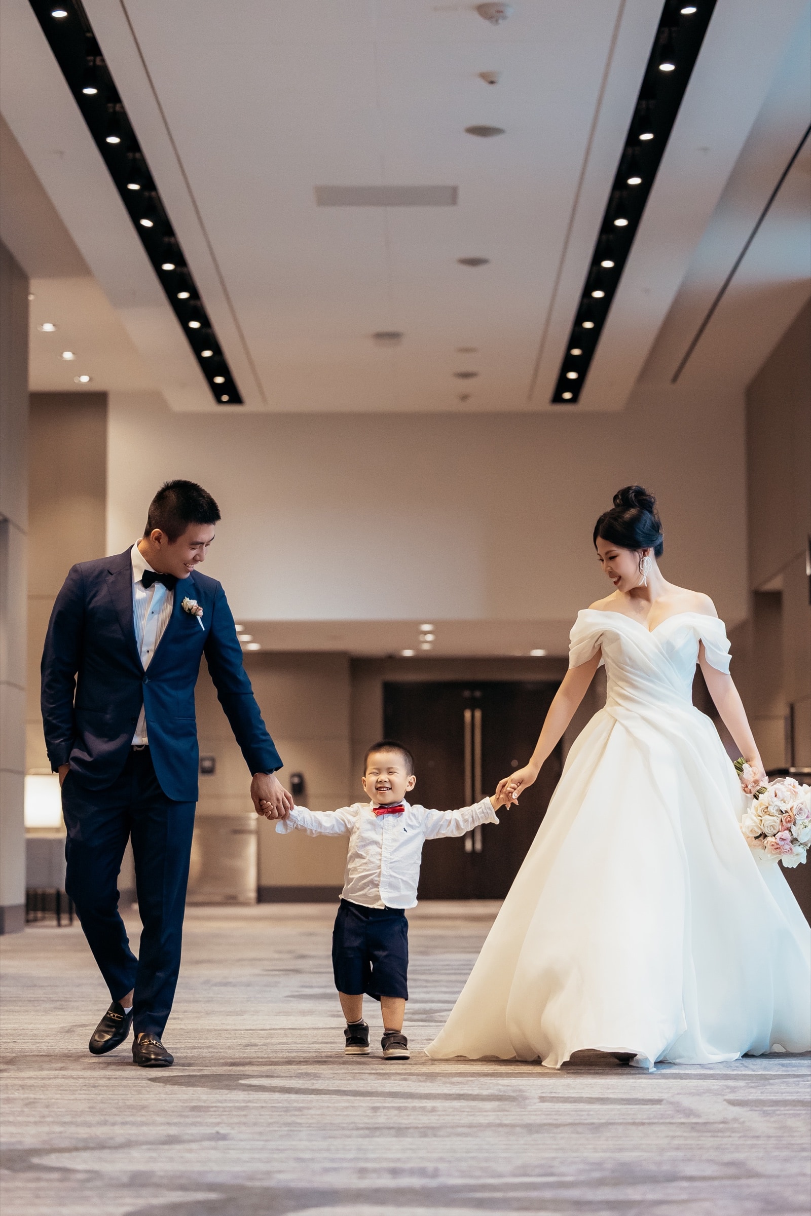 The family walking together