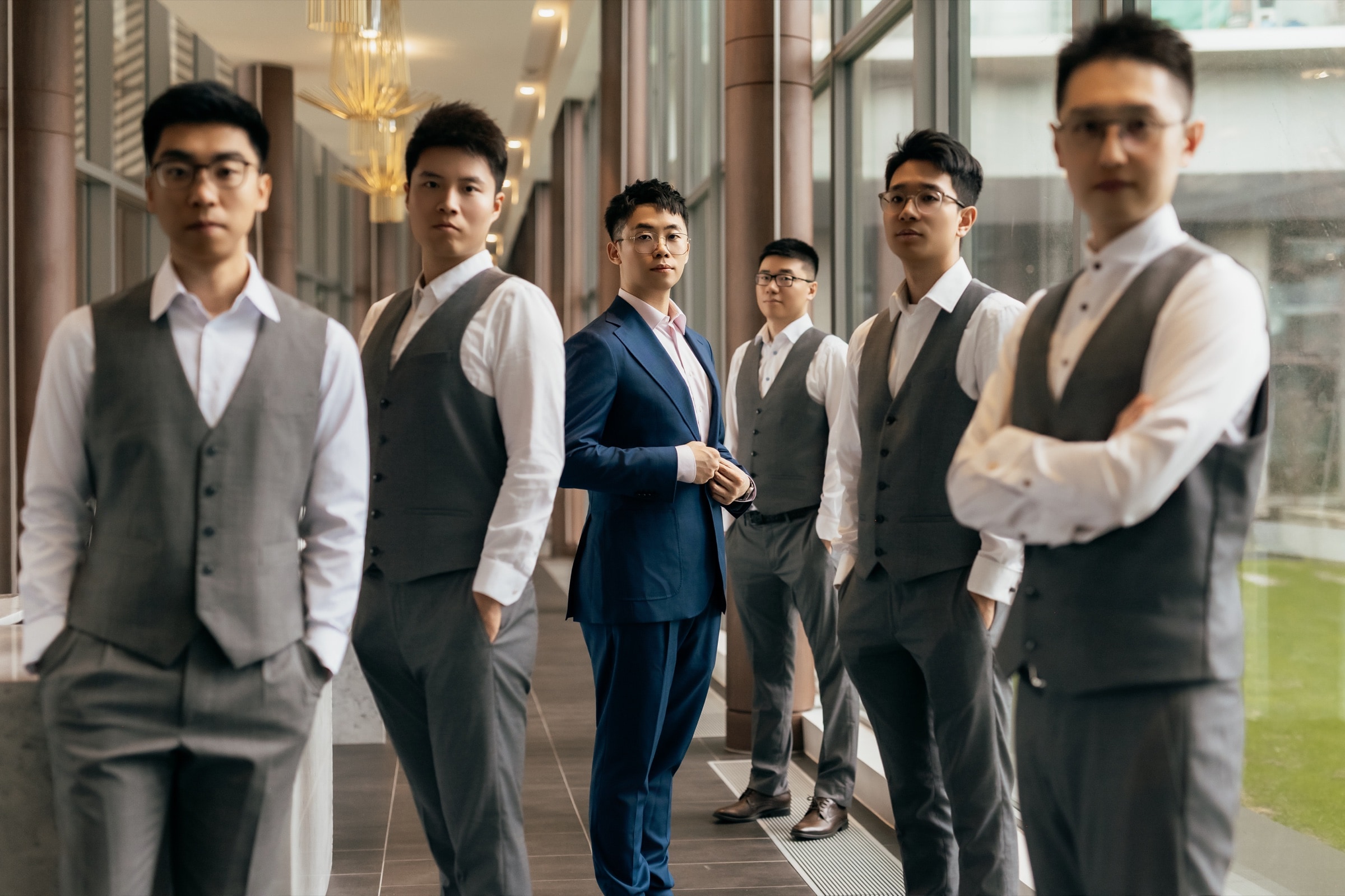 The groom with his groomsmen