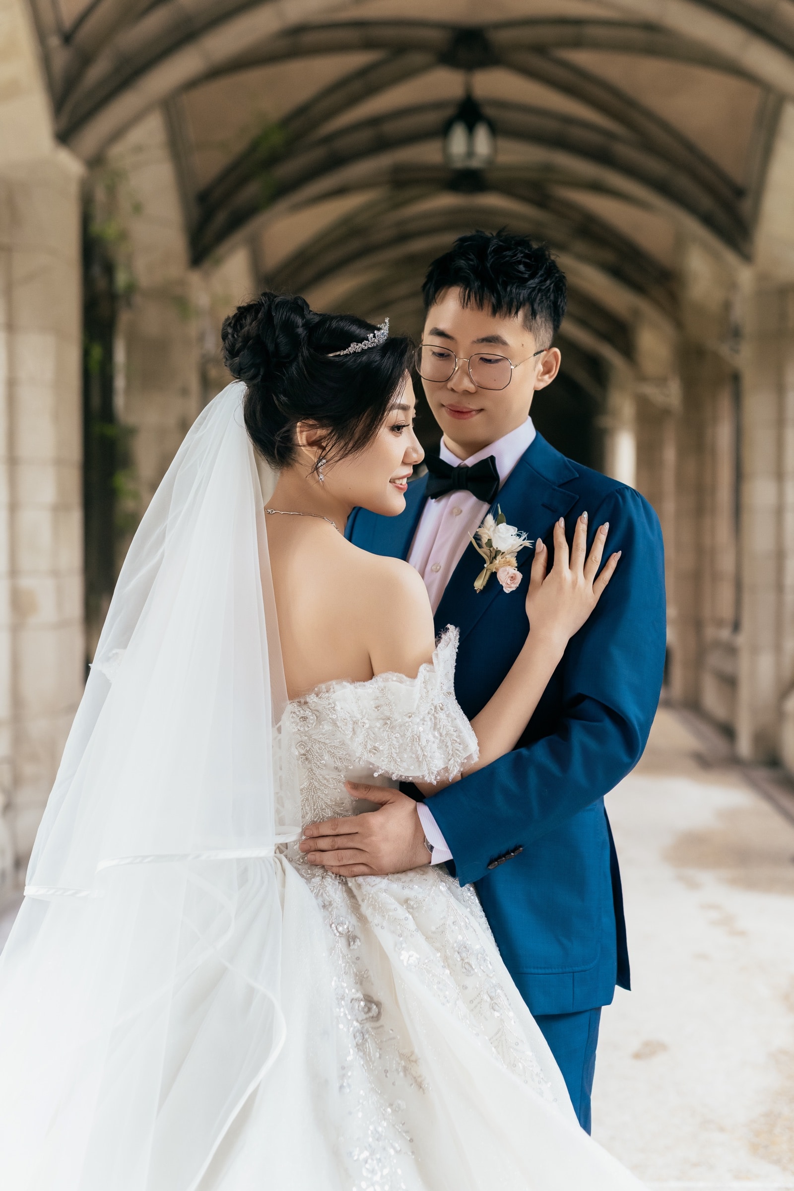 The couple kissing
