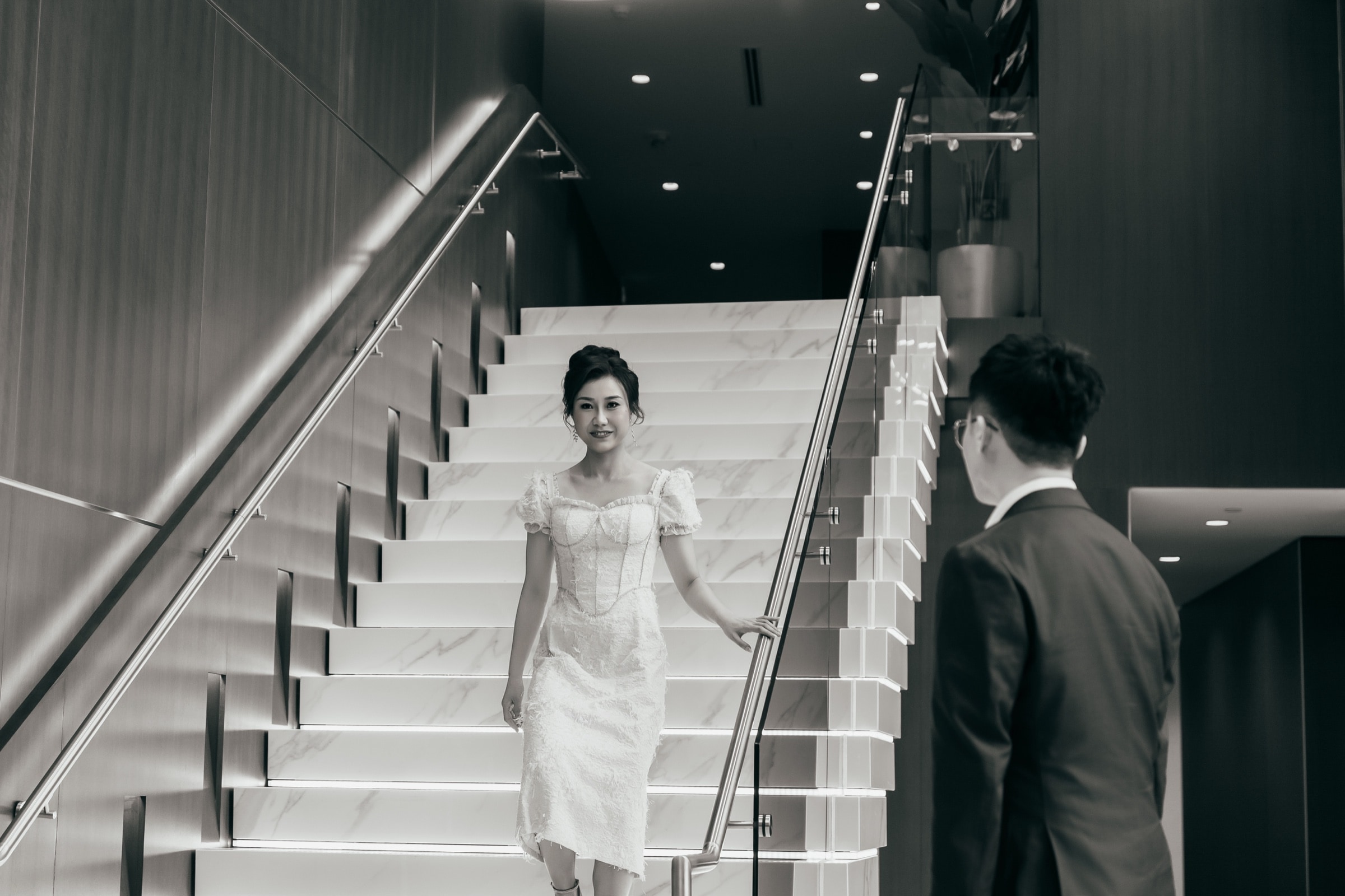 Family on the staircase