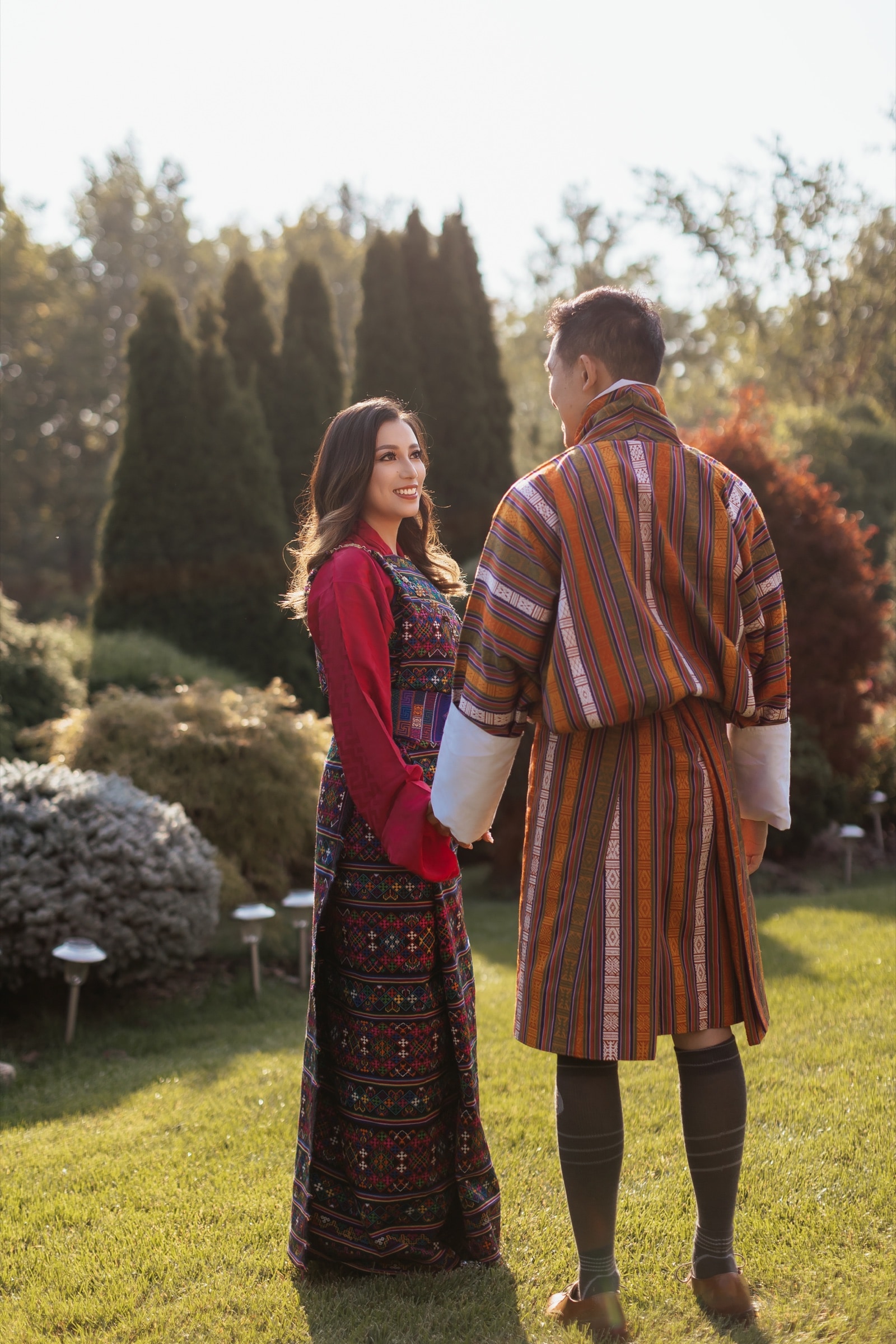 Family in traditional dress