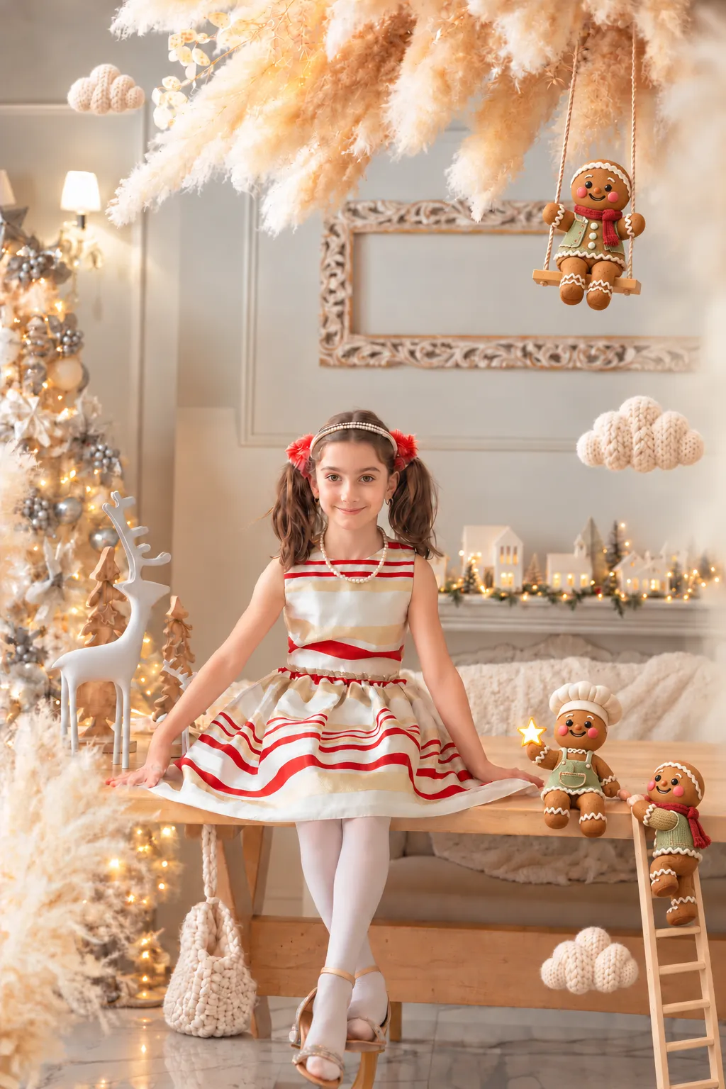 AI dreamy edit sample: gingerbread theme