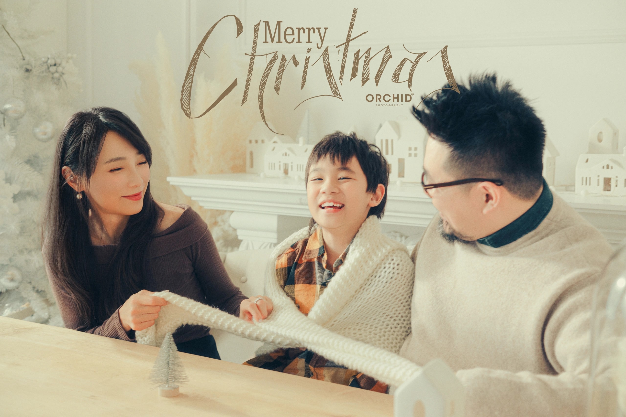 Winter Whispers — a family of three at the wooden table